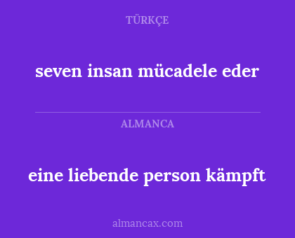 eine liebende person kämpft - seven insan mücadele eder