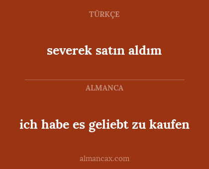 ich habe es geliebt zu kaufen - severek satın aldım