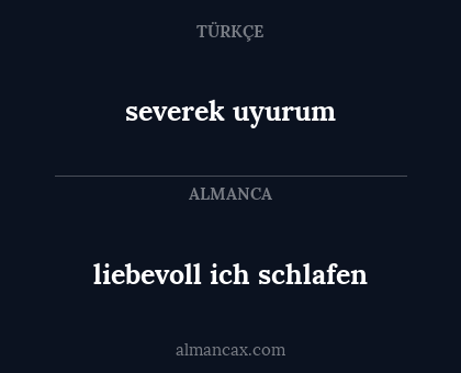 severek uyurum - liebevoll ich schlafen