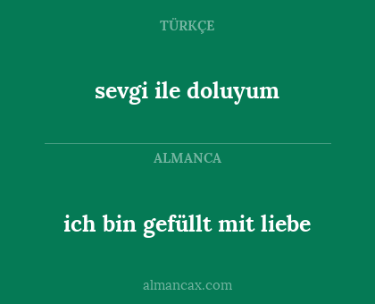 ich bin gefüllt mit liebe - sevgi ile doluyum