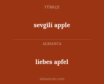 sevgili apple - liebes apfel