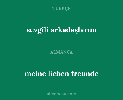 meine lieben freunde - sevgili arkadaşlarım