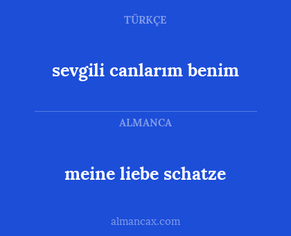 sevgili canlarım benim - meine liebe schatze
