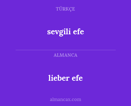 lieber efe - sevgili efe