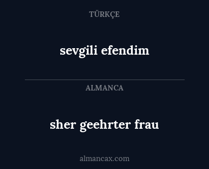 sevgili efendim - sher geehrter frau