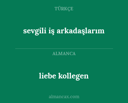 sevgili iş arkadaşlarım - liebe kollegen