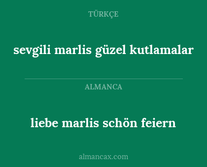 liebe marlis schön feiern - sevgili marlis güzel kutlamalar
