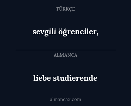 liebe studierende - sevgili öğrenciler,
