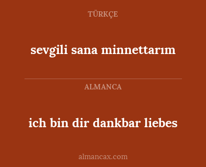 ich bin dir dankbar liebes - sevgili sana minnettarım