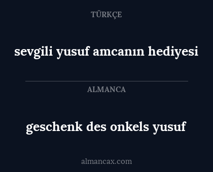 geschenk des onkels yusuf - sevgili yusuf amcanın hediyesi