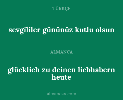 sevgililer gününüz kutlu olsun - glücklich zu deinen liebhabern heute