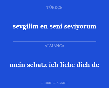 mein schatz ich liebe dich de - sevgilim en seni seviyorum