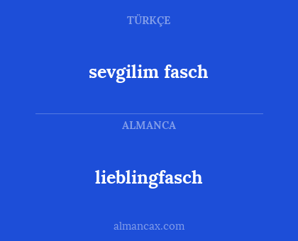 lieblingfasch - sevgilim fasch