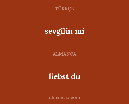 sevgilin mi - liebst du