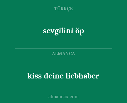 sevgilini öp - kiss deine liebhaber