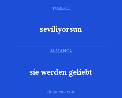 seviliyorsun - sie werden geliebt