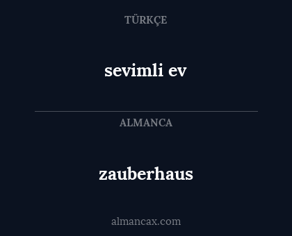 zauberhaus - sevimli ev