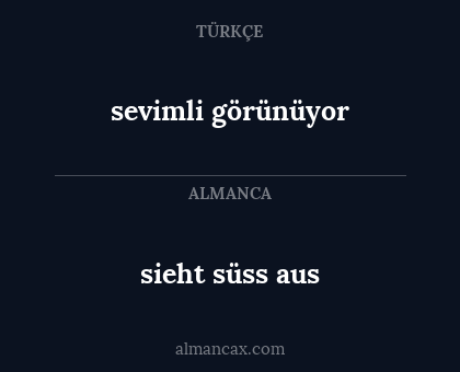 sevimli görünüyor - sieht süss aus