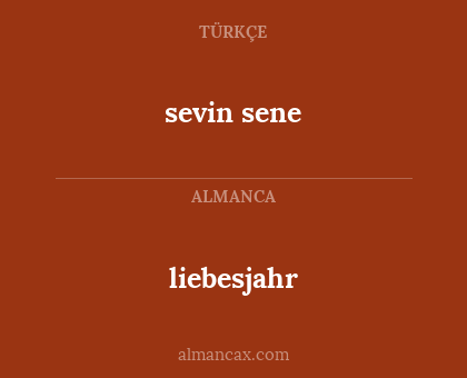 liebesjahr - sevin sene
