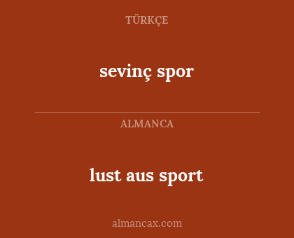 sevinç spor - lust aus sport