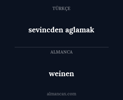 weinen - sevincden aglamak