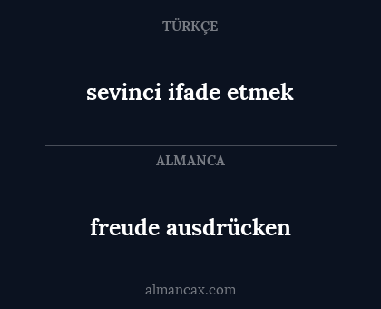 freude ausdrücken - sevinci ifade etmek