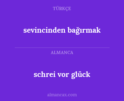 sevincinden bağırmak - schrei vor glück
