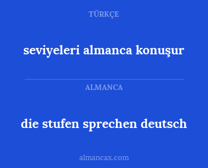 die stufen sprechen deutsch - seviyeleri almanca konuşur