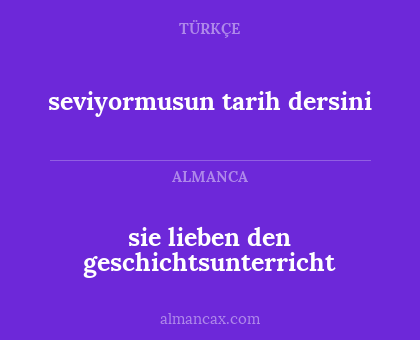sie lieben den geschichtsunterricht - seviyormusun tarih dersini