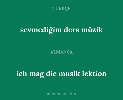 sevmediğim ders müzik - ich mag die musik lektion