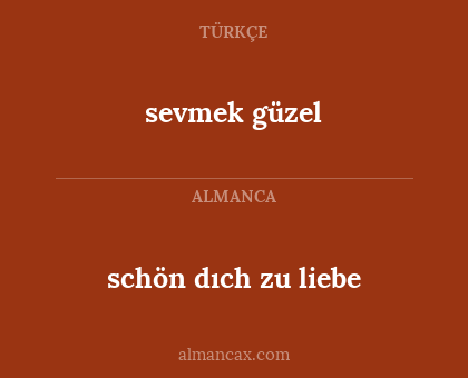 schön dıch zu liebe - sevmek güzel