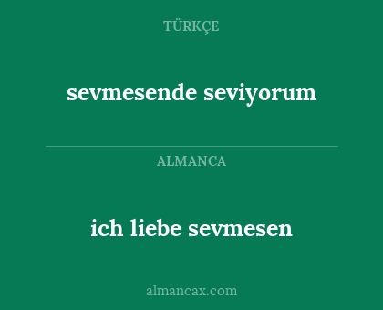 sevmesende seviyorum - ich liebe sevmesen