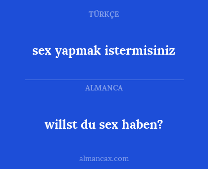 willst du sex haben? - sex yapmak istermisiniz