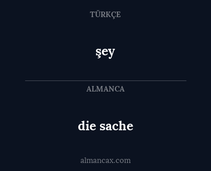 şey - die sache