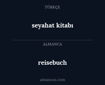 reisebuch - seyahat kitabı