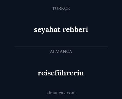reiseführerin - seyahat rehberi