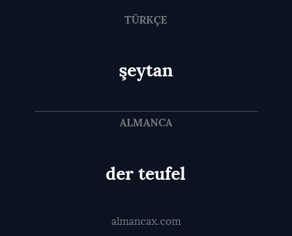 şeytan - der teufel
