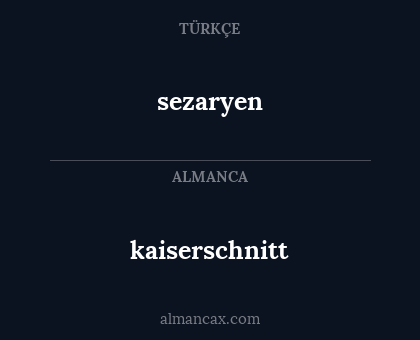 kaiserschnitt - sezaryen