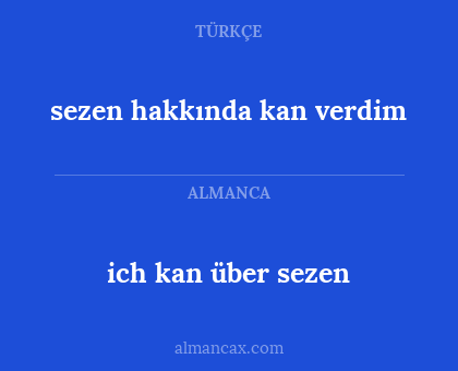 ich kan über sezen - sezen hakkında kan verdim
