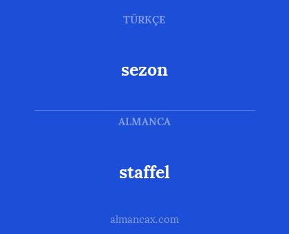 sezon - staffel