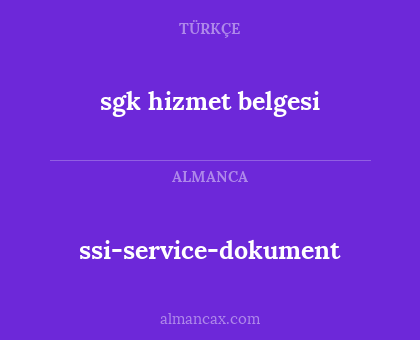 ssi-service-dokument - sgk hizmet belgesi