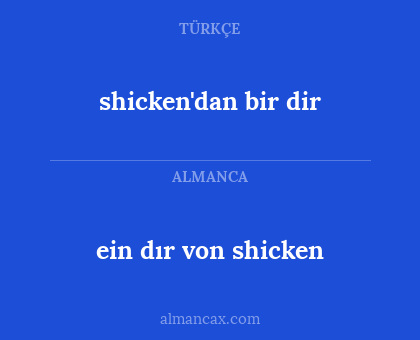 ein dır von shicken - shicken'dan bir dir