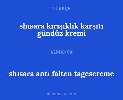 shısara kırışıklık karşıtı gündüz kremi - shısara antı falten tagescreme