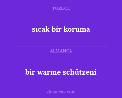 sıcak bir koruma - bir warme schützeni