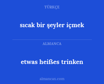 sıcak bir şeyler içmek - etwas heißes trinken