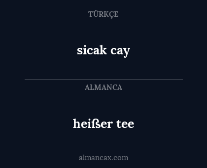 sicak cay - heißer tee