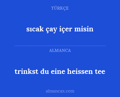 trinkst du eine heissen tee - sıcak çay içer misin