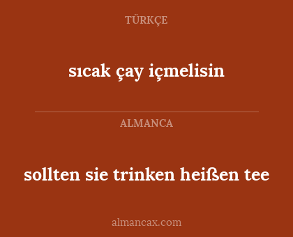 sıcak çay içmelisin - sollten sie trinken heißen tee