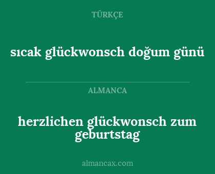 herzlichen glückwonsch zum geburtstag - sıcak glückwonsch doğum günü