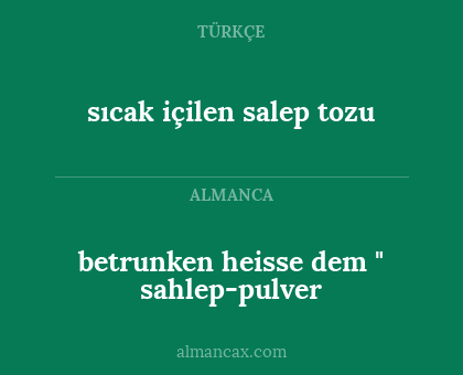 betrunken heisse dem " sahlep-pulver - sıcak içilen salep tozu